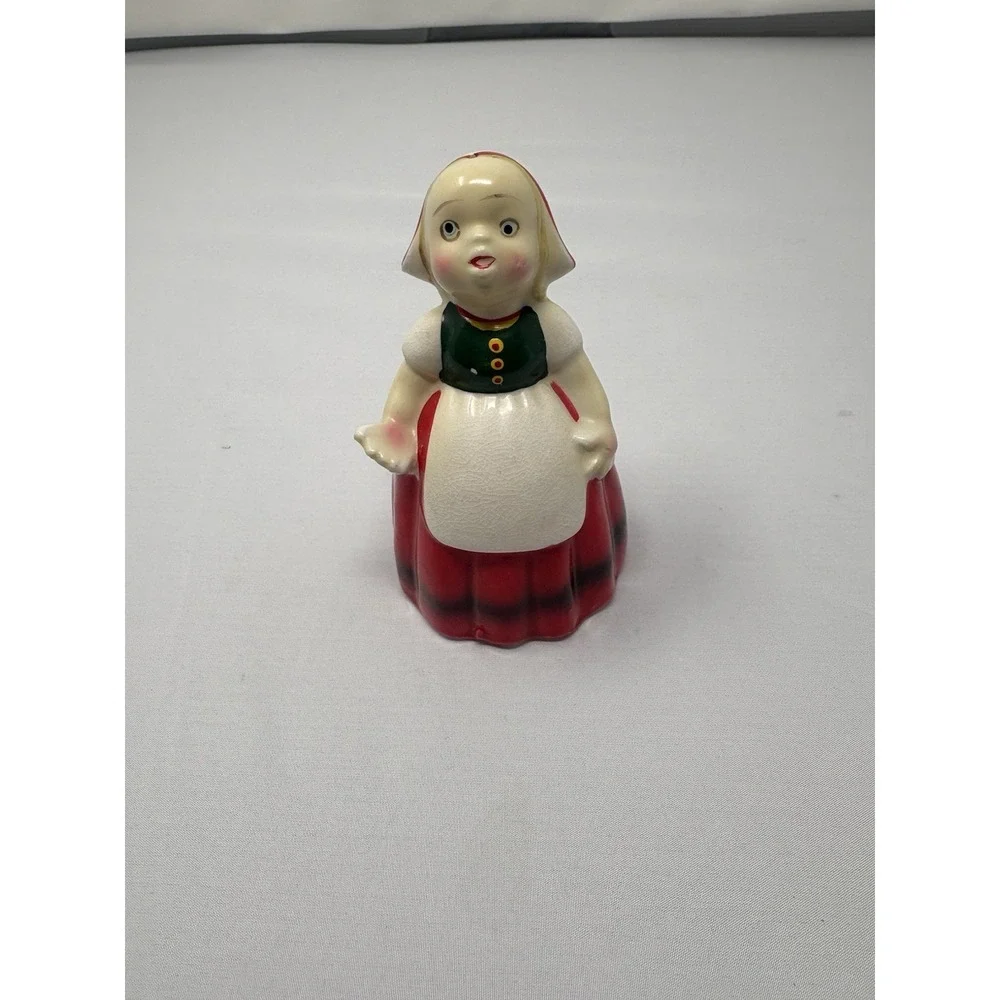 Vintage 1950's Japan Ceramic Dutch Girl Salt Shaker Novelty Traditional Dress